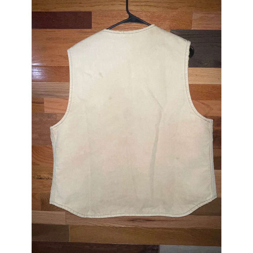 Carhartt Mens Size XL Tan Vest Vintage Sherpa Lined Duck Canvas Workwear 6SV - Picture 3 of 8